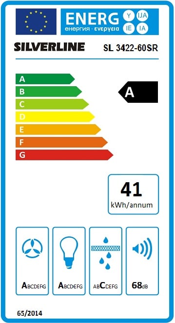 Silverline Væghængt emhætte SL 3422-60 (AGAT)-energilabel